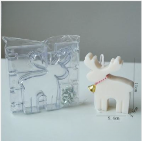 Christmas Tree Deer Small House Plastic Candle Mold With Screw Fixation