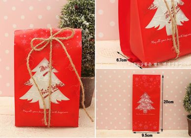 Christmas Gift Red And Green Christmas Tree Snowflake Packaging Bag