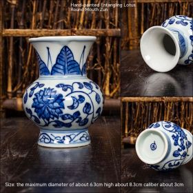 Jingdezhen Ceramic Small Vase Hydroponic Antique Shelf Ornament Hand-painted Blue And White Porcelain Bottle Souvenirs