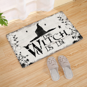 Halloween Flannel Floor Mat Bathroom Toilet Door Non-slop Mats Skull Absorbent Printing Floor Mat