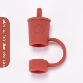 Silicone Straw Dust Plug Simple Cute Milk Tea Shape