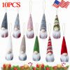 10PCS Christmas Gnome Ornament Handmade Hanging Santa Elf Doll Xmas Tree Decor