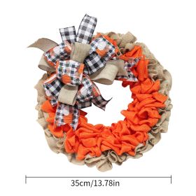 Halloween Garland Pumpkin Berry Door Hanging Harvest Festival Linen Wreath