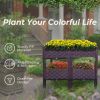 Plastic Raised Garden Bed Set of 4 Planter Grow Boxes with Legs for Outdoor Indoor Plants Elevated Garden Boxes Plant Pots for Flowers, Vegetables, Fr