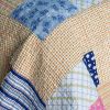 [Classic Plaids] Cotton 3PC Vermicelli-Quilted Patchwork Quilt Set (Full/Queen Size)