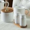 Better Homes & Gardens Farmhouse 4-Piece Dotted Sugar Cannister, Creamer, and Salt and Pepper Shaker Set in White