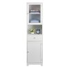 FCH MDF Spray Paint Upper And Lower 2 Doors 1 Pumping 1 Shelf Bathroom Cabinet White