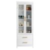 FCH MDF Spray Paint 2 Glass Doors 2 Pumping Bathroom Cabinet White