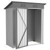 5 X 3 Ft Outdoor Storage Shed, Galvanized Metal Garden Shed With Lockable Doors, Tool Storage Shed For Patio Lawn Backyard Trash Cans