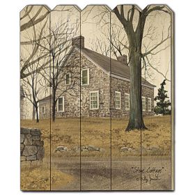 "Stone Cottage" by Billy Jacobs, Printed Wall Art on a Wood Picket Fence