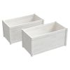 Garden Planters 2 pcs White 39.4"x19.7"x19.7" Solid Wood Pine