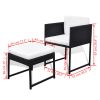 13 Piece Patio Dining Set with Cushions Poly Rattan Black