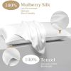 Lacette Silk Pillowcase 2 Pack for Hair and Skin, 100% Mulberry Silk, Double-Sided Silk Pillow Cases with Hidden Zipper (white, Standard size 20" x 26