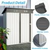 5 X 3 Ft Outdoor Storage Shed, Galvanized Metal Garden Shed With Lockable Doors, Tool Storage Shed For Patio Lawn Backyard Trash Cans