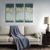 Midnight Forest Gold Foil Abstract 3-piece Canvas Wall Art Set