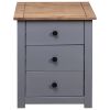 Bedside Cabinet Gray 18.1"x15.7"x22.4" Pinewood Panama Range