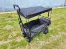 Folding Wagon Garden Shopping Beach Cart (Black)