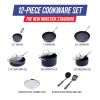 12-Piece Toxin-Free Ceramic Nonstick Pots and Pans Cookware Set, Dishwasher Safe