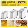 VEVOR Ingredient Storage Bin, 11.4+5.8+3.4 Gal Capacity Shelf Ingredient Bin, 500 Cup Flour Bins on Wheels Commercial Prosave Shelf-storage Ingredient