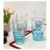 Designer Acrylic Swirl Blue Hi Ball Tumbler Set of 4 (20oz), Premium Quality Unbreakable Stemless Acrylic Tumbler for All Purpose