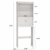 Over The Toilet Rack 2 -Tier Toilet Bathroom Spacesaver Storage Shelf with 2 Doors Wood Storage Organizer Cabinet for Bathroom Freestanding Shelf-Whit