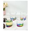 Designer Oval Halo Rainbow Acrylic DOF Tumbler Set of 4 (12oz), Premium Quality Unbreakable Stemless Acrylic Tumbler for All Purpose