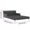 2-Person Patio Sun Bed with Cushions Poly Rattan Black