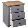 Bedside Cabinet Gray 18.1"x15.7"x22.4" Pinewood Panama Range