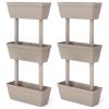 Garden Planter 6 pcs 39.4" Taupe