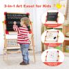 3-in-1 Wooden Art Easel for Kids with Drawing Paper Roll