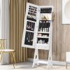 Fashion Simple Jewelry Storage Mirror Cabinet With LED Lights; For Living Room Or Bedroom