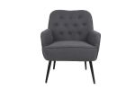 Modern Mid Century Chair velvet Sherpa Armchair for Living Room Bedroom Office Easy Assemble(Dark Grey)