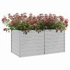 Garden Raised Bed 63"x31.5"x30.3" Galvanized Steel Silver