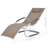 Sun Lounger with Pillow Aluminum and Textilene Taupe