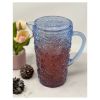 2.5 Quarts Designer Paisley Blue Acrylic Pitcher with Lid, Crystal Clear Break Resistant Premium Acrylic Pitcher for All Purpose BPA Free