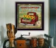 "Sunflowers From the Farm" By Mollie B., Printed Wall Art, Ready To Hang Framed Poster, Black Frame