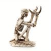 1pc, Small Halloween Skeleton Pen Holder, Funny Creative Resin Pen Holder, Decorative Holder Organizer For Pen, Brush, Razor