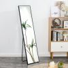 3rd generation black solid wood frame full length mirror, dressing mirror, bedroom porch, decorative mirror, clothing store, floor to ceiling mirror,