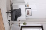 Modern Mid Century Chair velvet Sherpa Armchair for Living Room Bedroom Office Easy Assemble(Dark Grey)