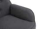 Modern Mid Century Chair velvet Sherpa Armchair for Living Room Bedroom Office Easy Assemble(Dark Grey)