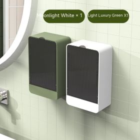 Creative Dustproof Drain Soap Box With Lid (Option: White and Green-7,9x4,5x12,9cm)