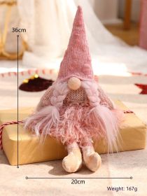 Cute Elk Santa Claus Prop Decoration (Option: Pink Faceless Elderly Women)