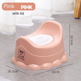 Portable Baby Toilet Urinal Stool Toilet Bowl (Option: Pink With Cover)