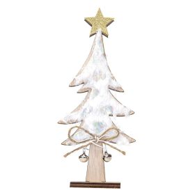 Decorative DIY Christmas Wooden Ornaments (Color: White)