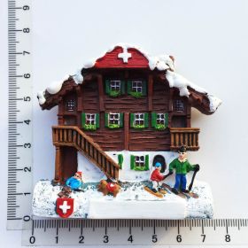 Gift Goo Bell Painted Refridgerator Magnets (Option: Swiss Snow Dwelling)