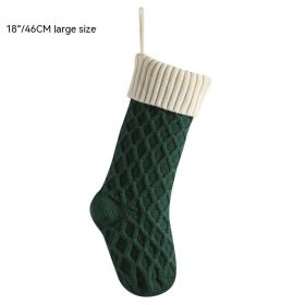 Christmas Socks Gift Bag Decoration Supplies Candy Bag (Option: Dark Green Ivory White 46CM)