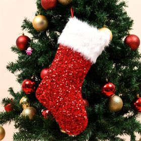 New Sequin Large Christmas Stockings (Option: Red Christmas Stockings)