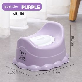 Portable Baby Toilet Urinal Stool Toilet Bowl (Option: Purple With Cover)