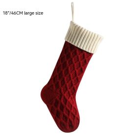 Christmas Socks Gift Bag Decoration Supplies Candy Bag (Option: Purplish Red Ivory White 46CM)