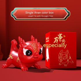 Creative Zodiac Dragon Decoration Table-top Decoration Home Ornament (Option: Cx295 China Red An'an-As Shown In Figure)